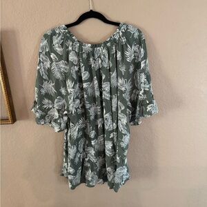 NAIF Forest Green and Cream Patterned Fabric